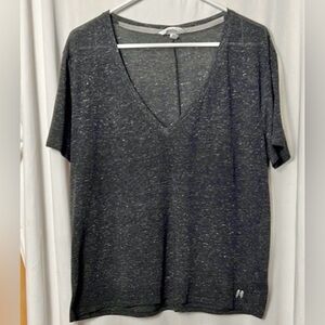 Victoria's Secret Women's Heathered Black V-Neck Top Size XL